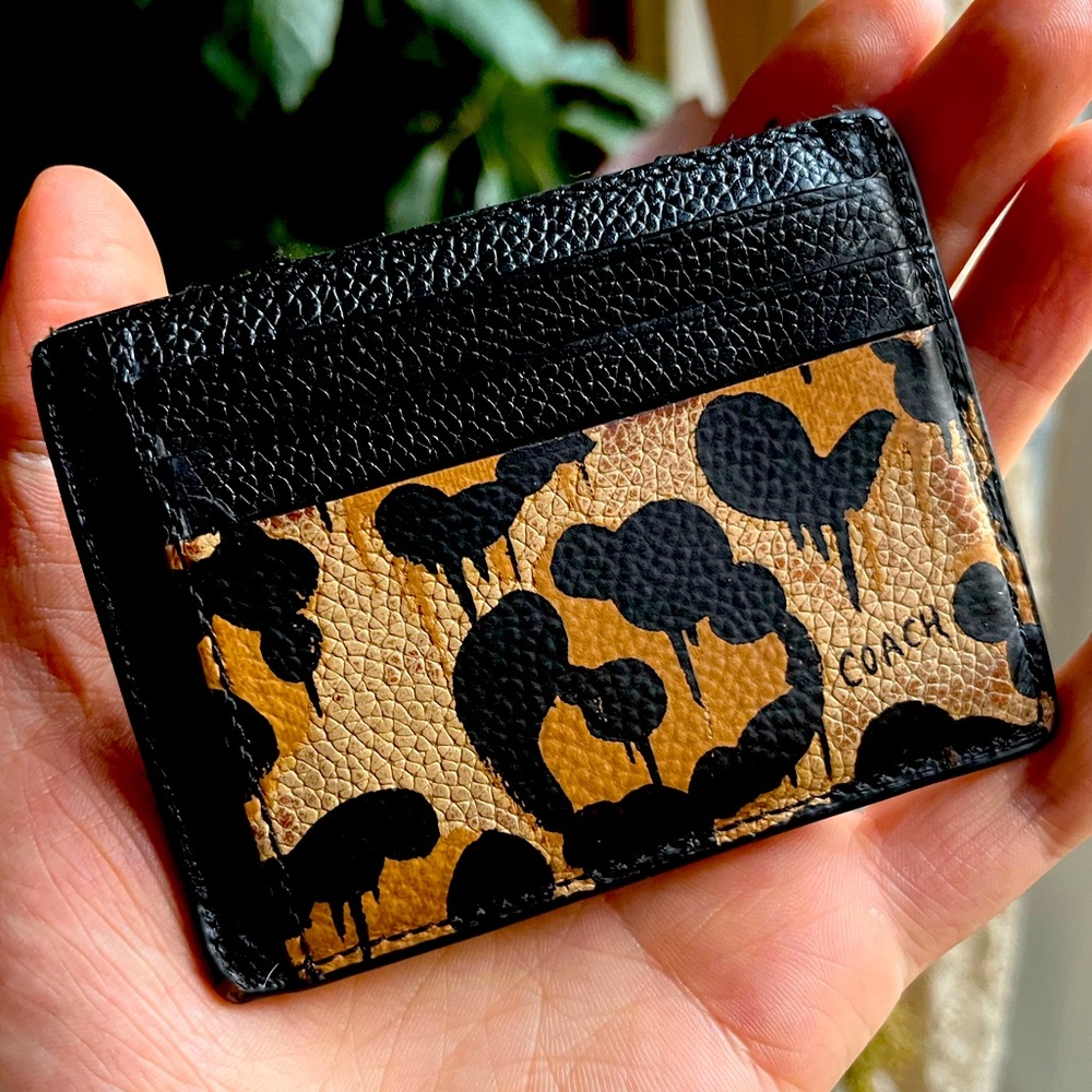 Coach Gary Baseman Wild Beast Print Card Wallet Leopard